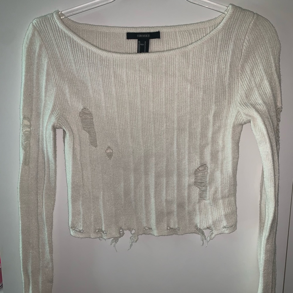 Forever 21 - destroyed crop sweater